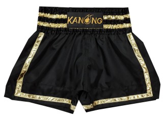 Kanong Muay Thai Shortsit : KNS-140-Musta-Kulta